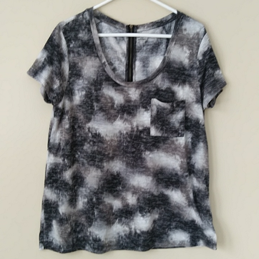 A.N.A. Scoop Neck SS Top XL Black Gray